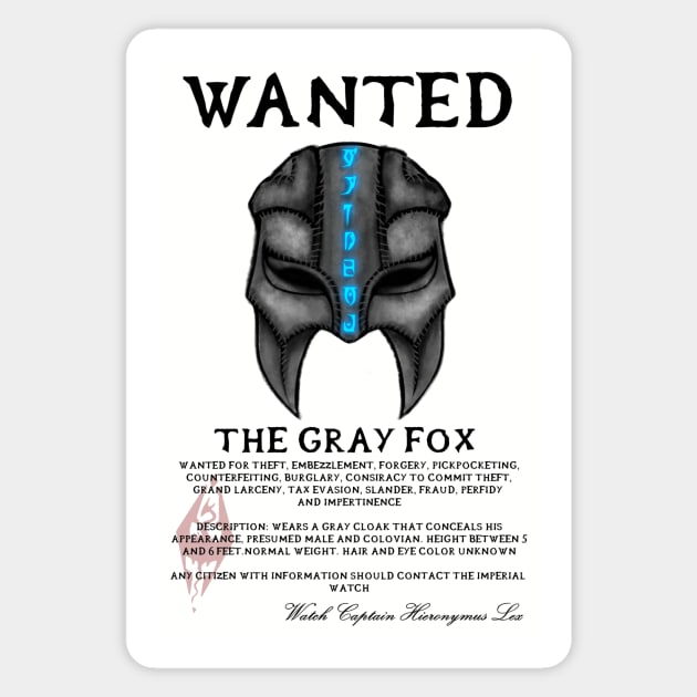 Gray Fox Wanted Poster Magnet by KewlZidane